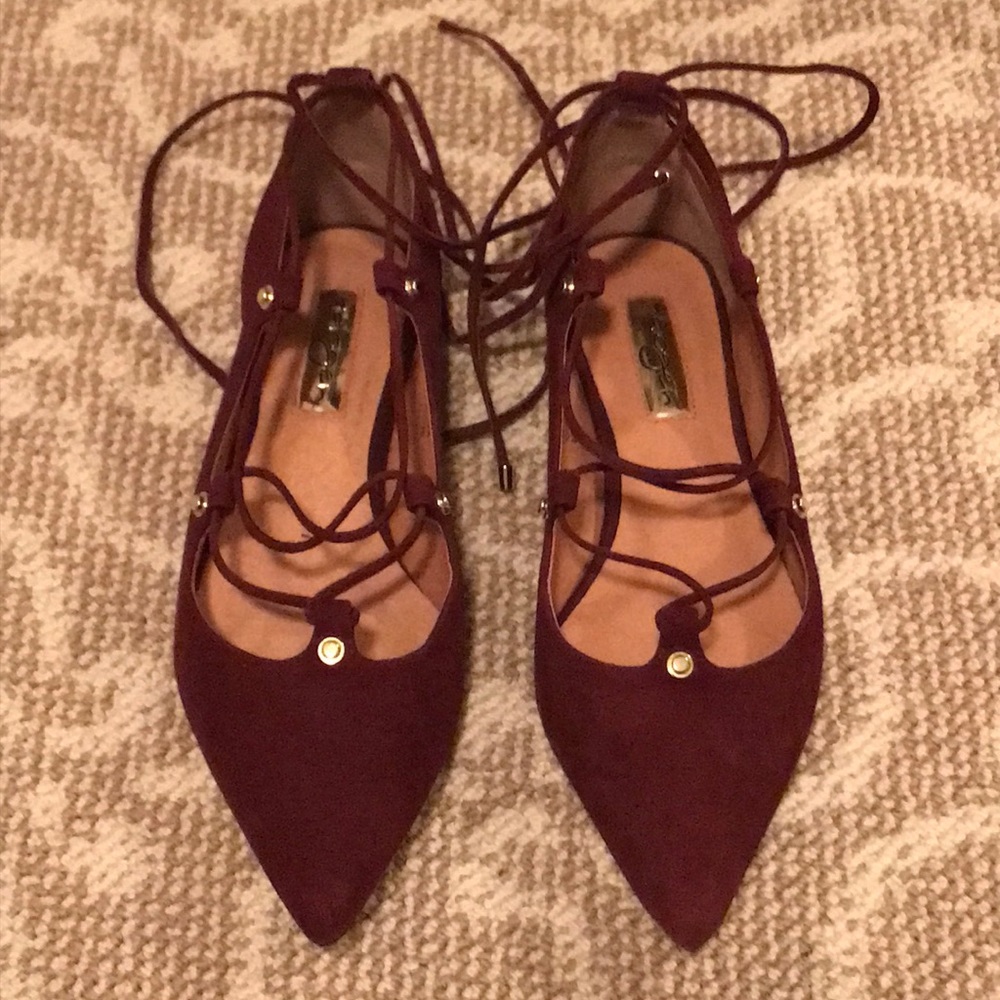 Halogen 'Owen' Pointy Toe Ghillie Flat